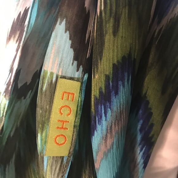 Echo Blue/Brown Chevron Print Scarf - Picture 8 of 8